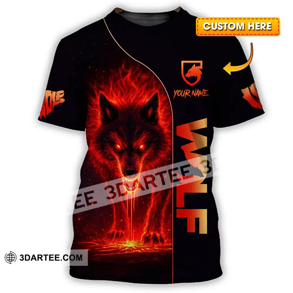 Unisex Shirt - Custom Red Wolf 3D Shirt T-shirt