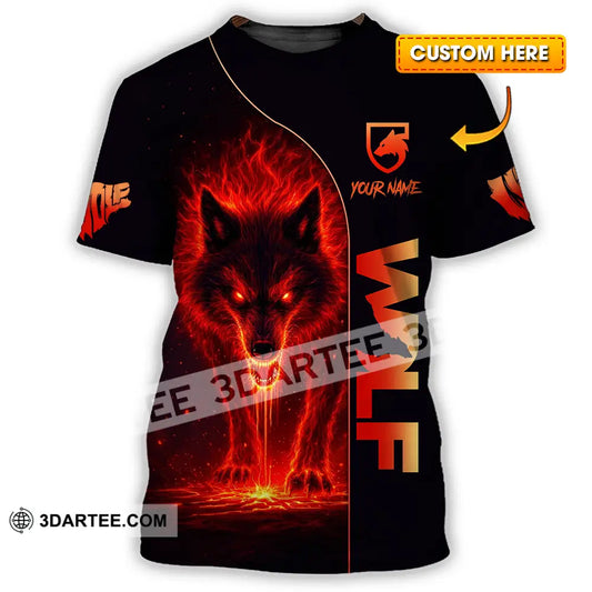 Unisex Shirt - Custom Red Wolf 3D Shirt T-shirt