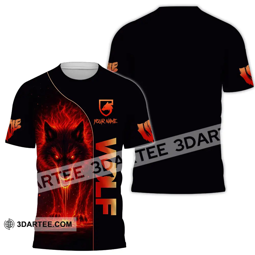 Unisex Shirt - Custom Red Wolf 3D Shirt T-Shirt / S T-shirt