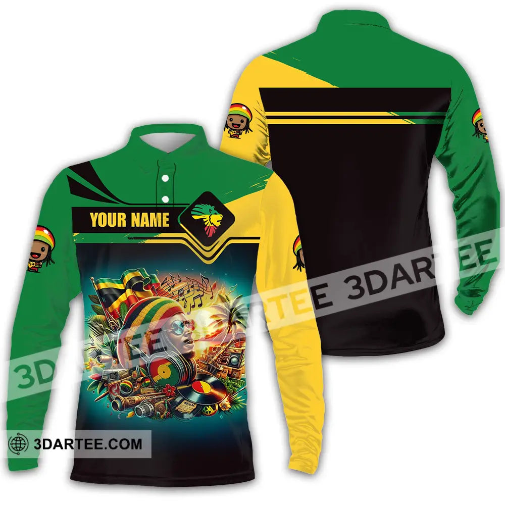 Unisex Shirt - Custom Reggae Shirt Long Sleeve Polo / S T-shirt