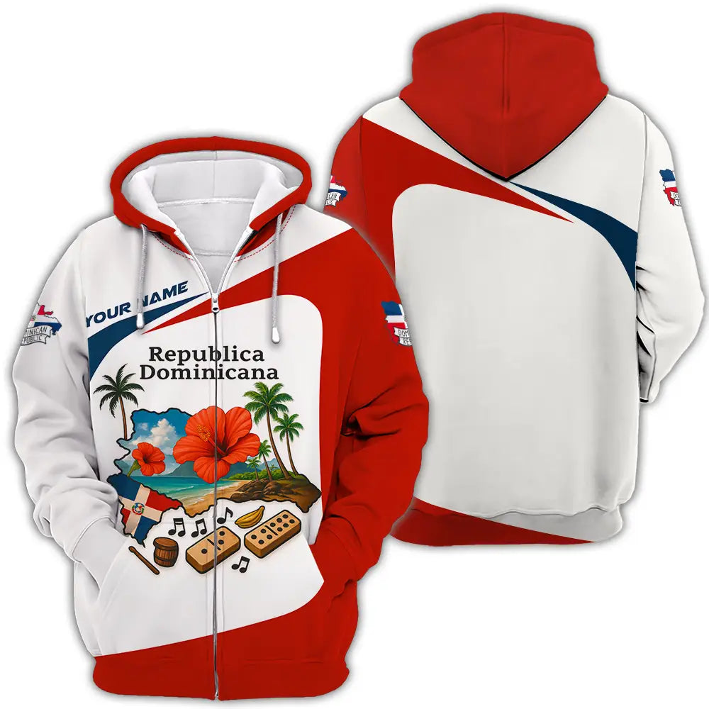 Unisex Shirt - Custom Republic Dominicana Shirt Zipper Hoodie / S T-shirt
