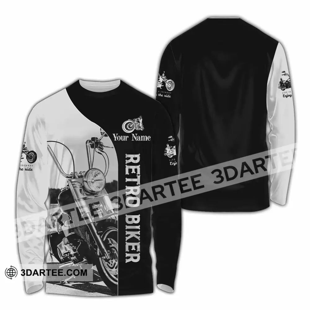 Unisex Shirt - Custom Retro Biker 3D Shirt - Long Sleeve Shirt / S - T-shirt
