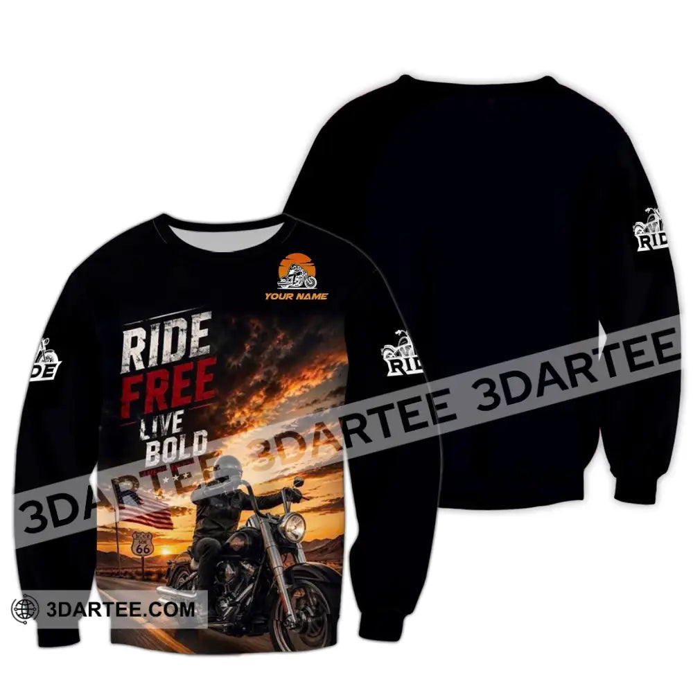Unisex Shirt - Custom Ride Free Live Bold Shirt - Long Sleeve / S - T-shirt