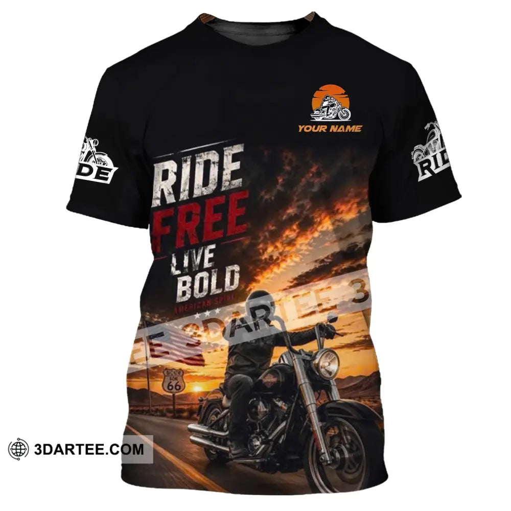 Unisex Shirt - Custom Ride Free Live Bold Shirt - T-Shirt / S - T-shirt