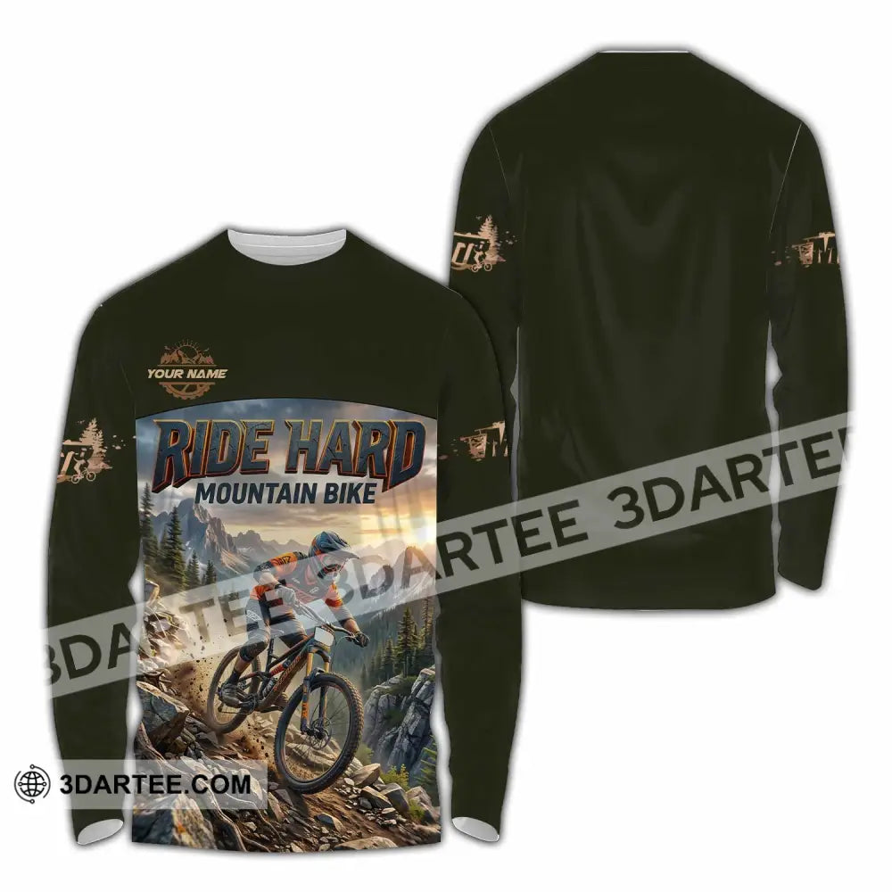 Unisex Shirt - Custom Ride Hard Mountain Bike Shirt - Long Sleeve Shirt / S - T-shirt