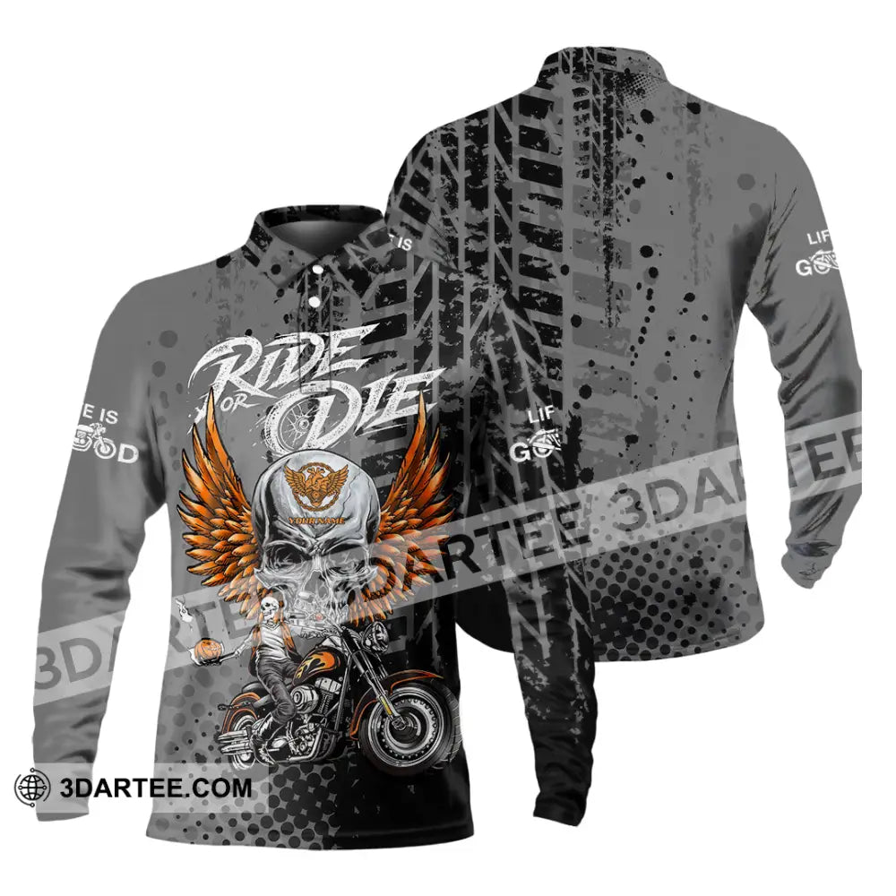Unisex Shirt - Custom Ride Or Die 3D Shirt - Long Sleeve Polo / S - T-shirt