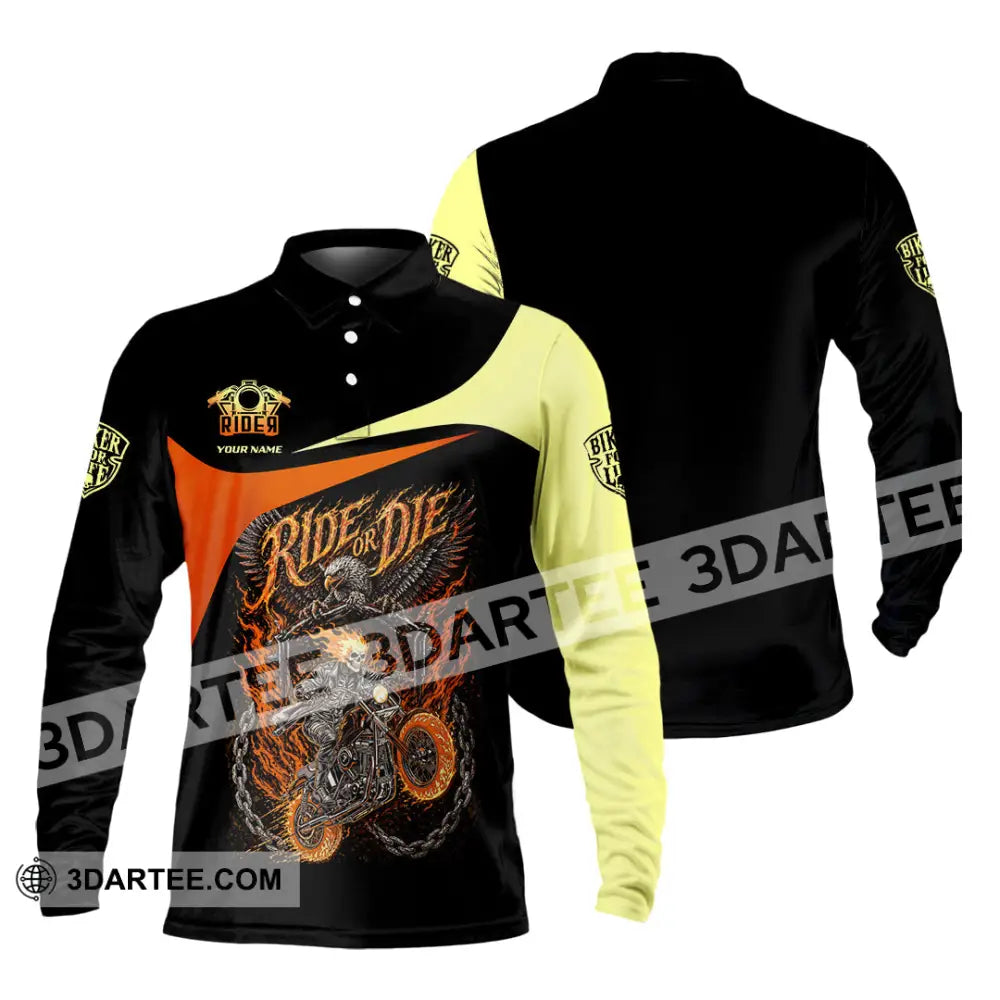Unisex Shirt - Custom Ride Or Die 3D Shirt - Long Sleeve Polo / S - T-shirt