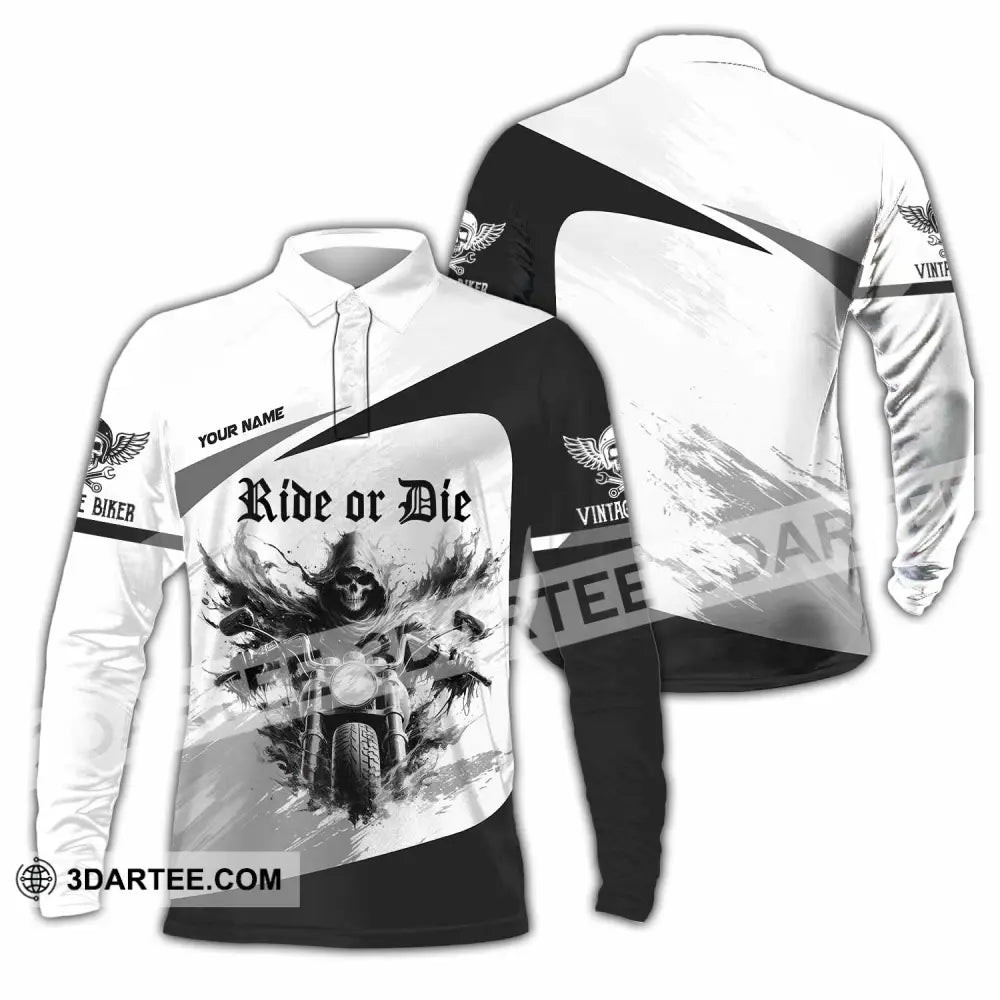 Unisex Shirt - Custom Ride Or Die 3D Shirt Long Sleeve Polo / S T-shirt