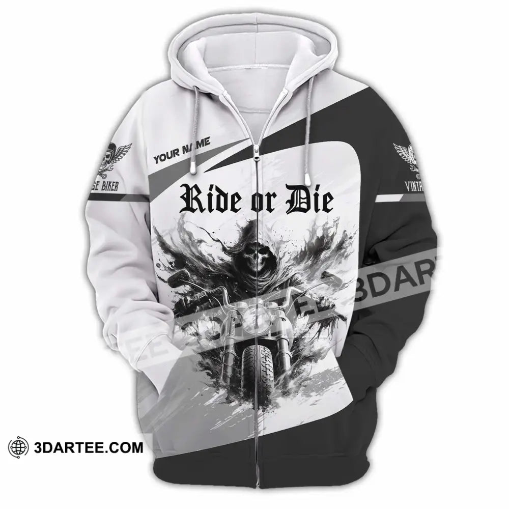 Unisex Shirt - Custom Ride Or Die 3D Shirt Zipper Hoodie / S T-shirt