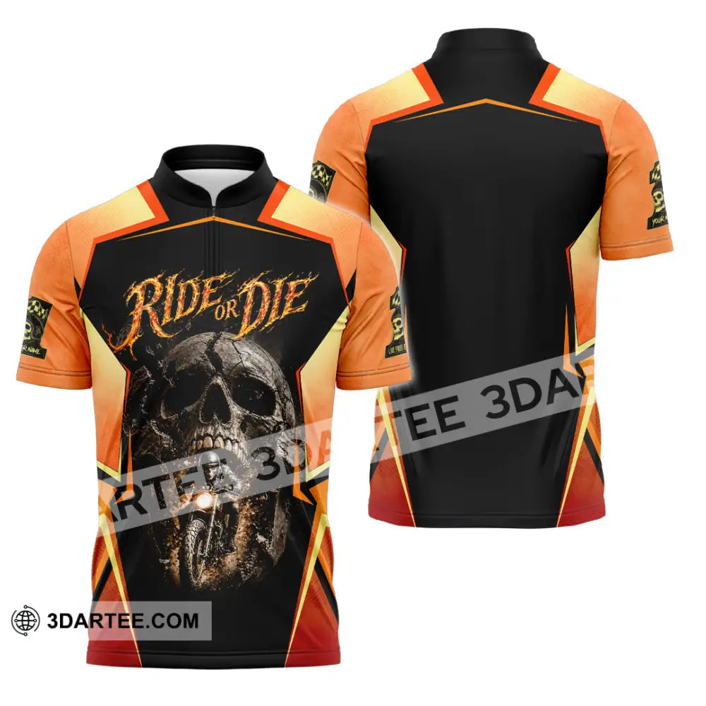 Unisex Shirt - Custom Ride Or Die 3D Shirt - Zipper Polo Shirt / S - T-shirt