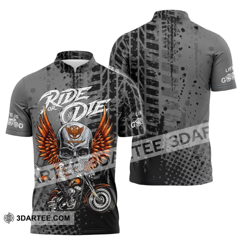 Unisex Shirt - Custom Ride Or Die 3D Shirt - Zipper Polo Shirt / S - T-shirt