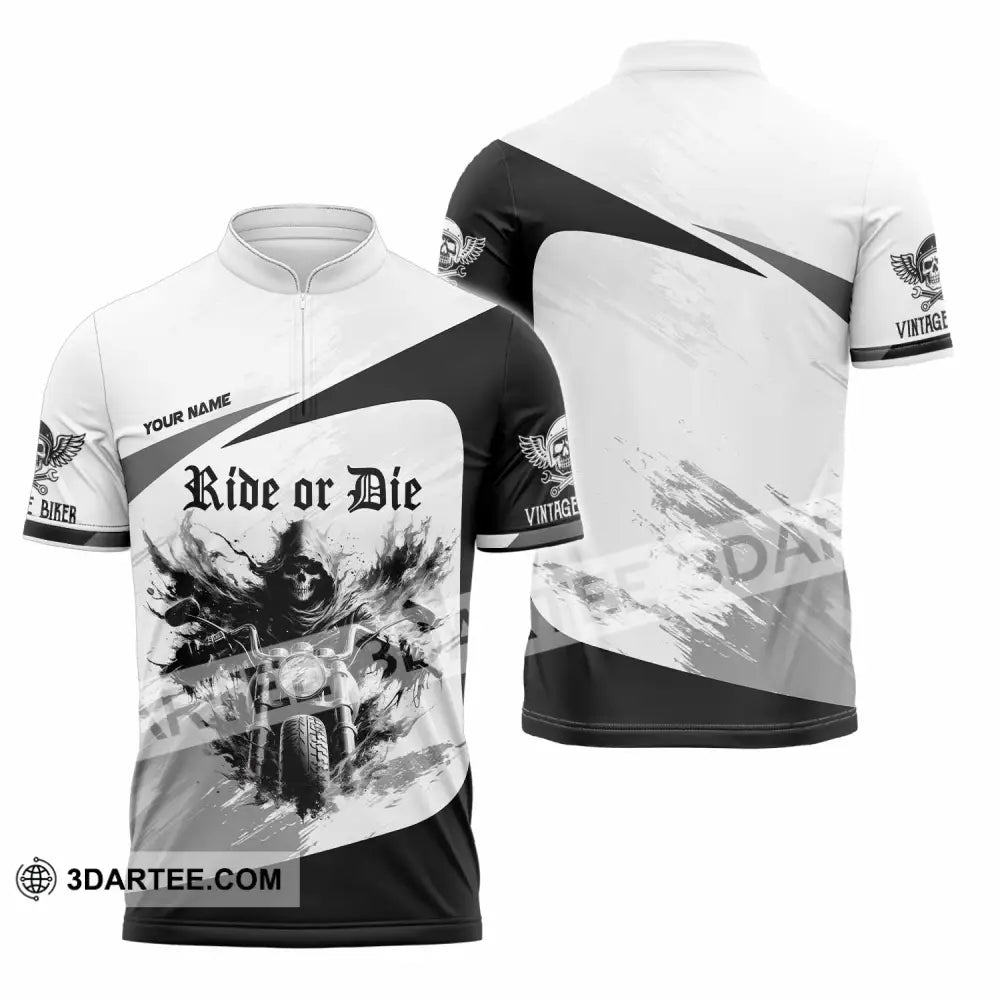 Unisex Shirt - Custom Ride Or Die 3D Shirt Zipper Polo Shirt / S T-shirt