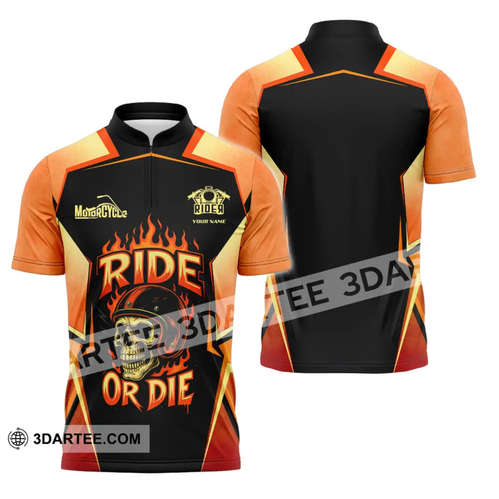 Unisex Shirt - Custom Ride Or Die 3D Shirt - Zipper Polo Shirt / S - T-shirt