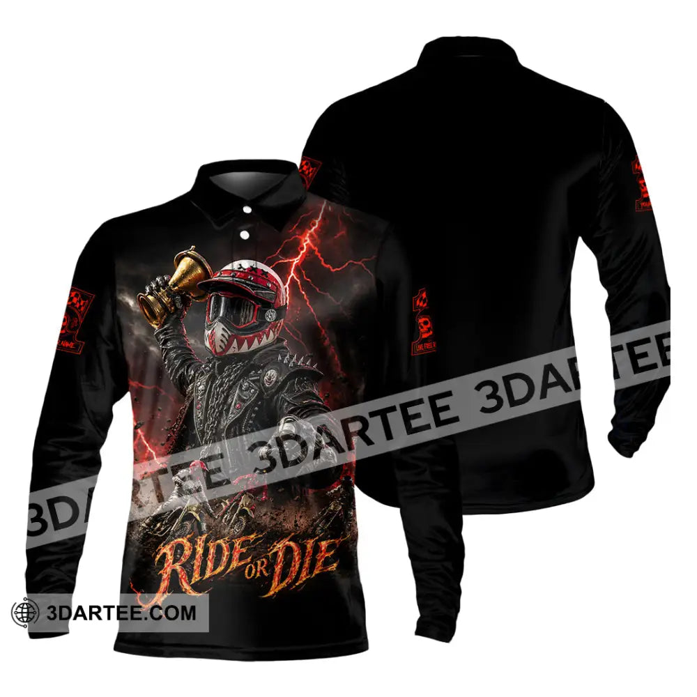 Unisex Shirt - Custom Ride Or Die Shirt - Long Sleeve Polo / S - T-shirt
