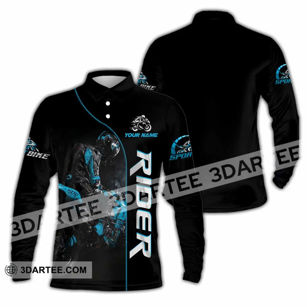 Unisex Shirt - Custom Rider 3D Shirt Long Sleeve Polo / S T-shirt