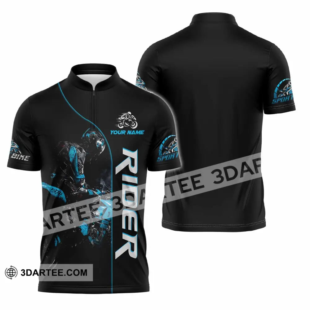 Unisex Shirt - Custom Rider 3D Shirt Zipper Polo Shirt / S T-shirt