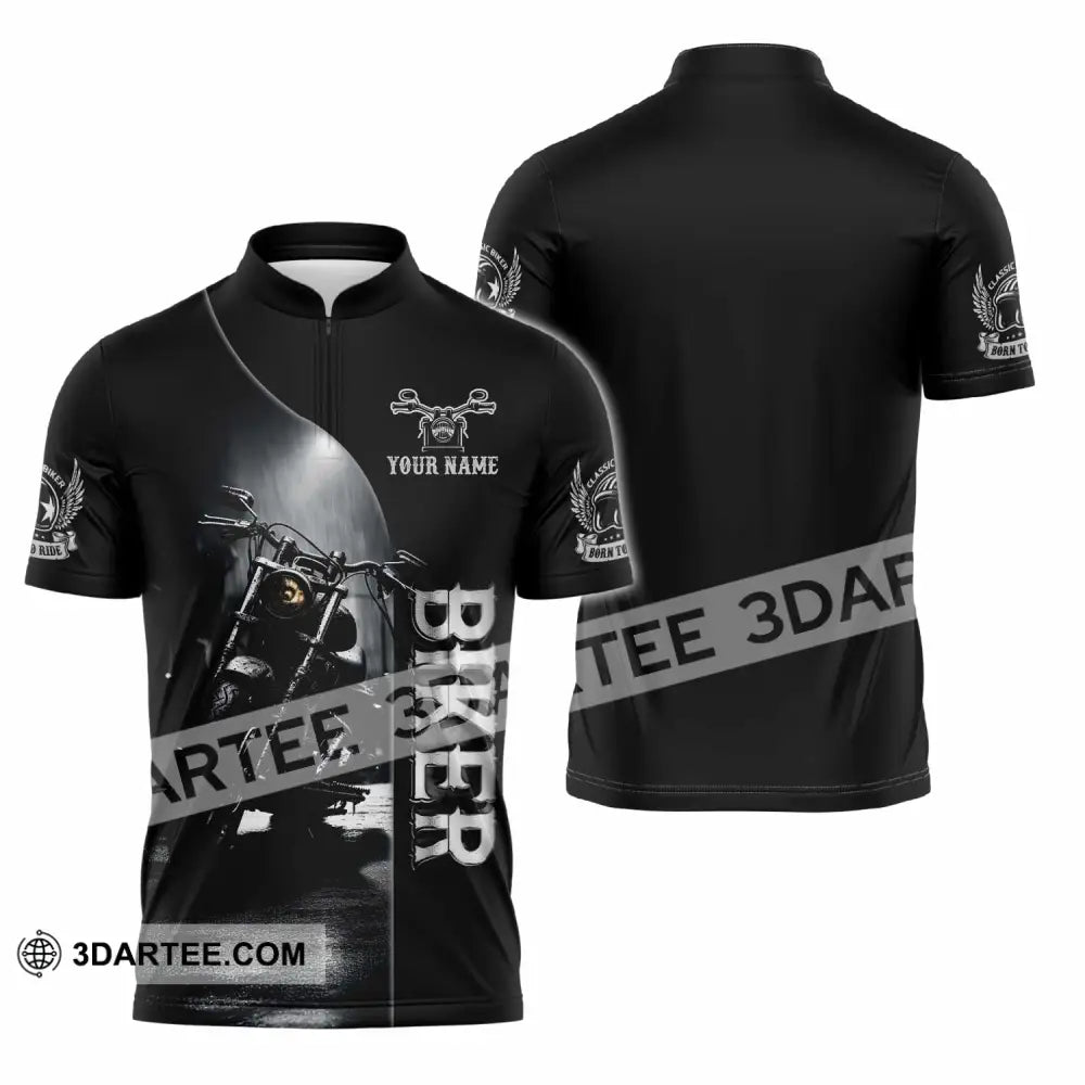 Unisex Shirt - Custom Rider 3D Shirt Zipper Polo Shirt / S T-shirt