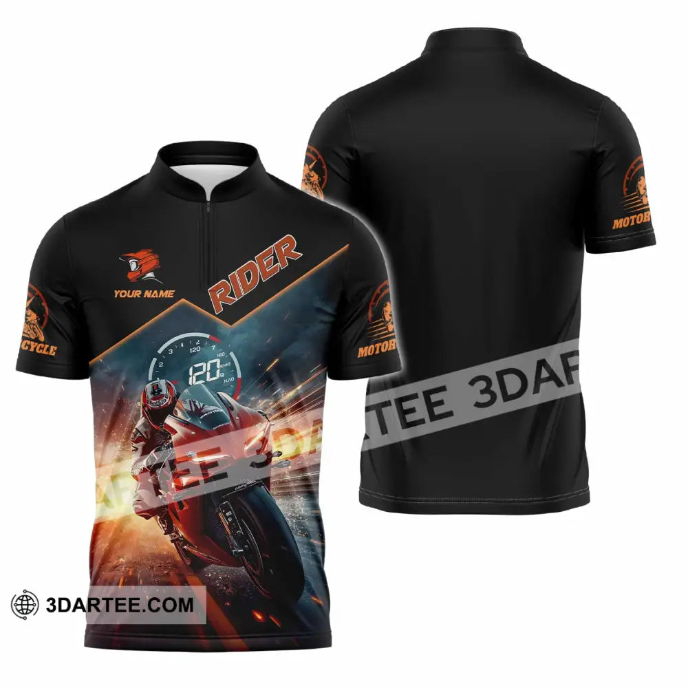 Unisex Shirt - Custom Rider 3D Shirt Zipper Polo Shirt / S T-shirt