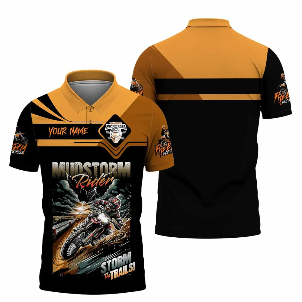 Unisex Shirt - Custom Rider Storm The Trails Sport Shirt Polo Shirt / S T-shirt