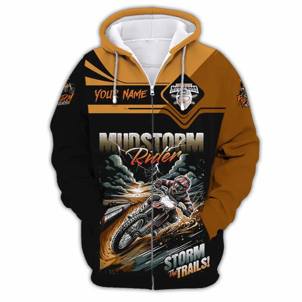 Unisex Shirt - Custom Rider Storm The Trails Sport Shirt Zipper Hoodie / S T-shirt