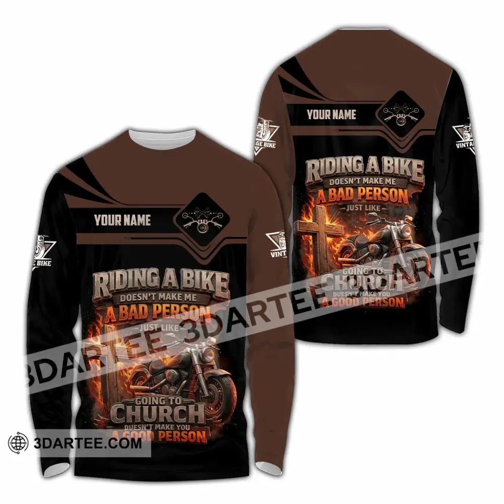 Unisex Shirt - Custom Riding A Bike 3D Shirt Long Sleeve Shirt / S T-shirt
