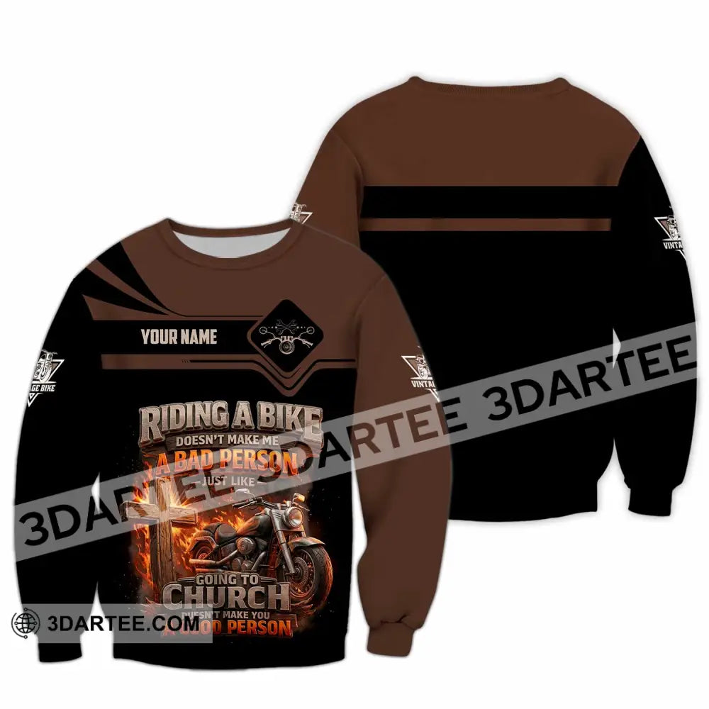 Unisex Shirt - Custom Riding A Bike 3D Shirt Long Sleeve / S T-shirt