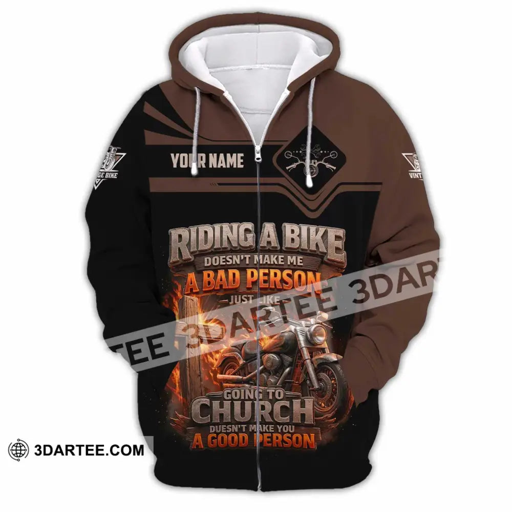 Unisex Shirt - Custom Riding A Bike 3D Shirt Zipper Hoodie / S T-shirt