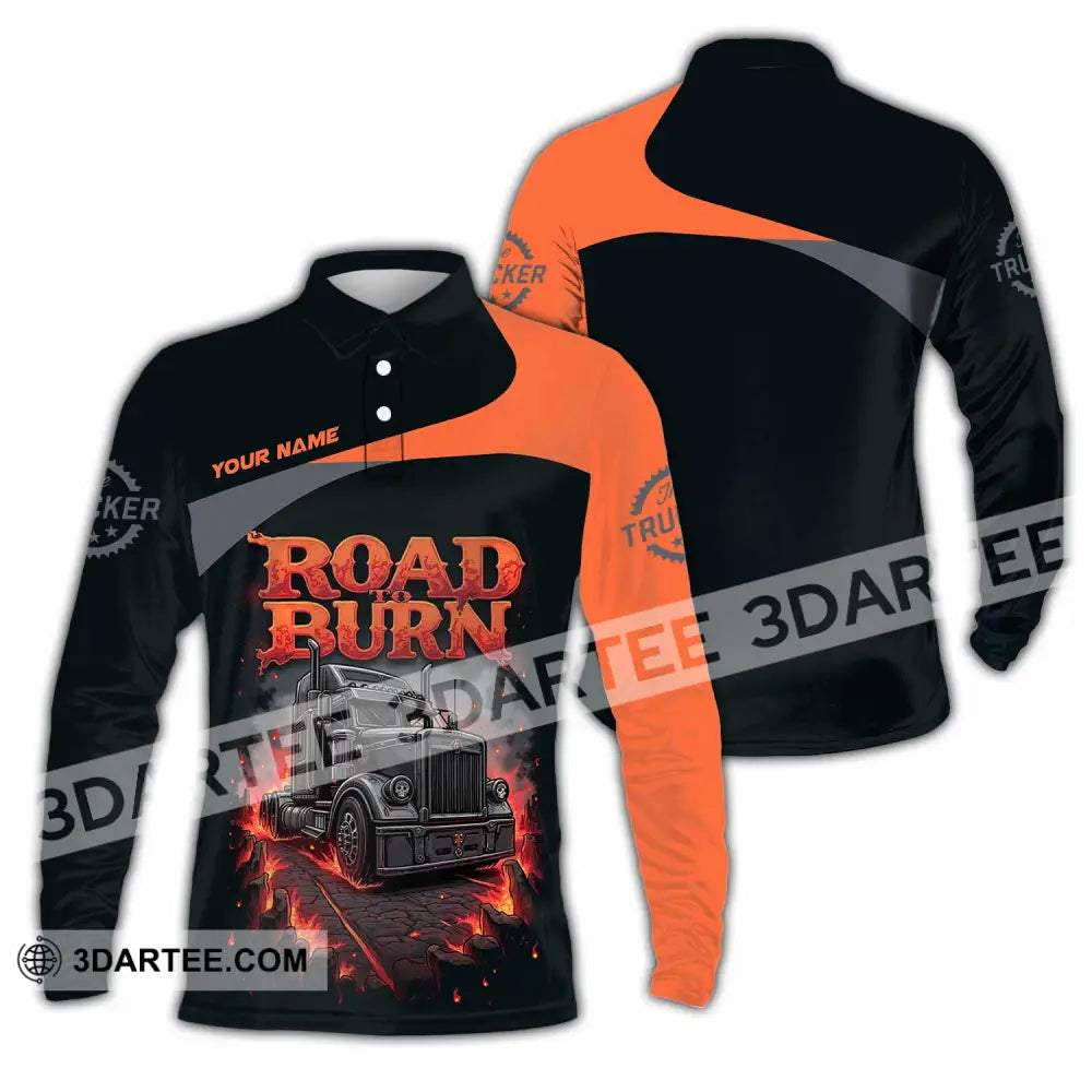 Unisex Shirt - Custom Road Born 3D Shirt Long Sleeve Polo / S T-shirt