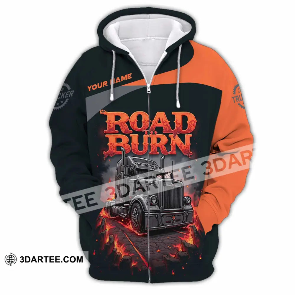Unisex Shirt - Custom Road Born 3D Shirt Zipper Hoodie / S T-shirt