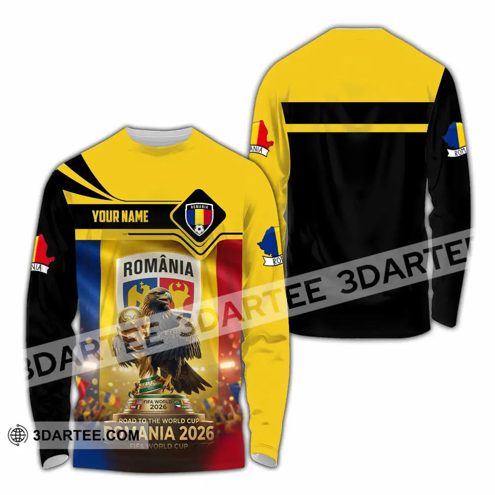 Unisex Shirt - Custom Romania World Cup 2026 3D Shirt Long Sleeve Shirt / S T-shirt