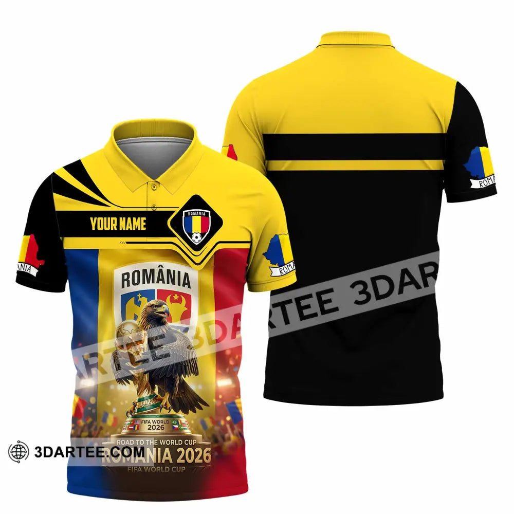 Unisex Shirt - Custom Romania World Cup 2026 3D Shirt Polo Shirt / S T-shirt