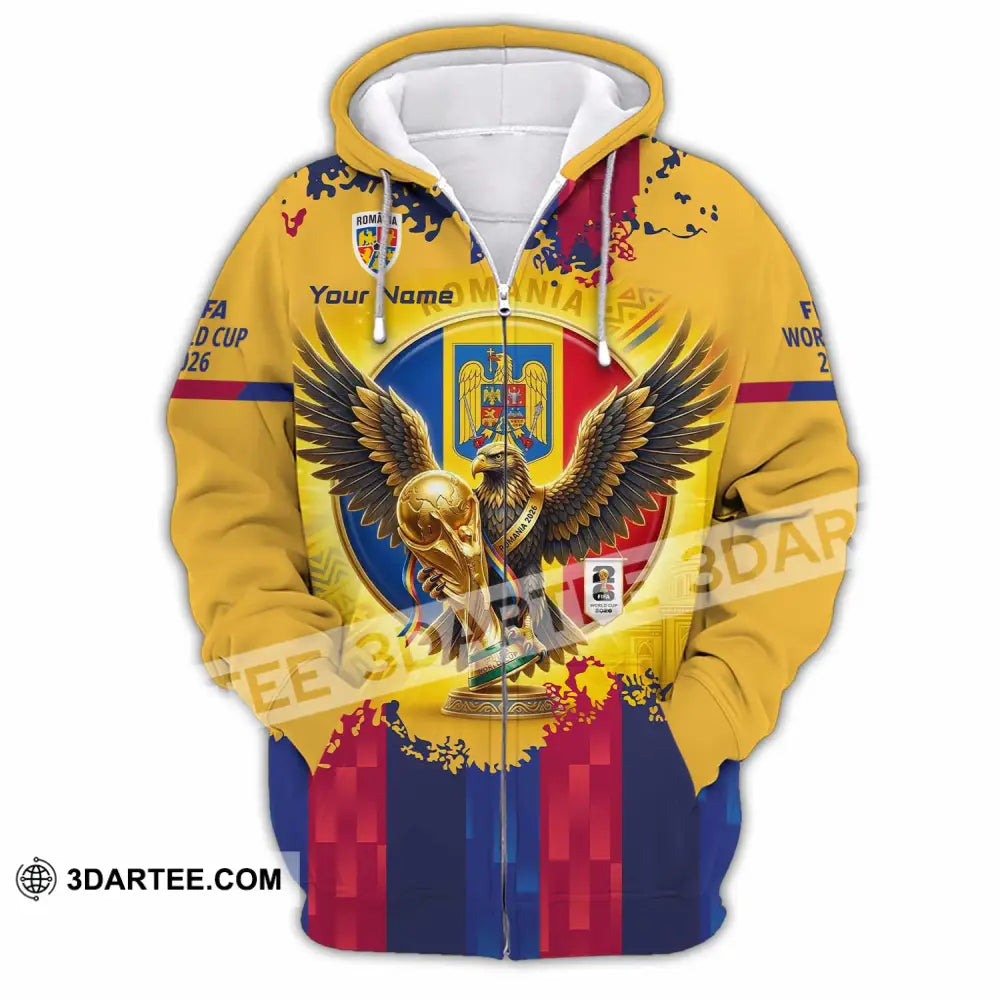 Unisex Shirt - Custom Romania World Cup 2026 3D Shirt Zipper Hoodie / S T-shirt