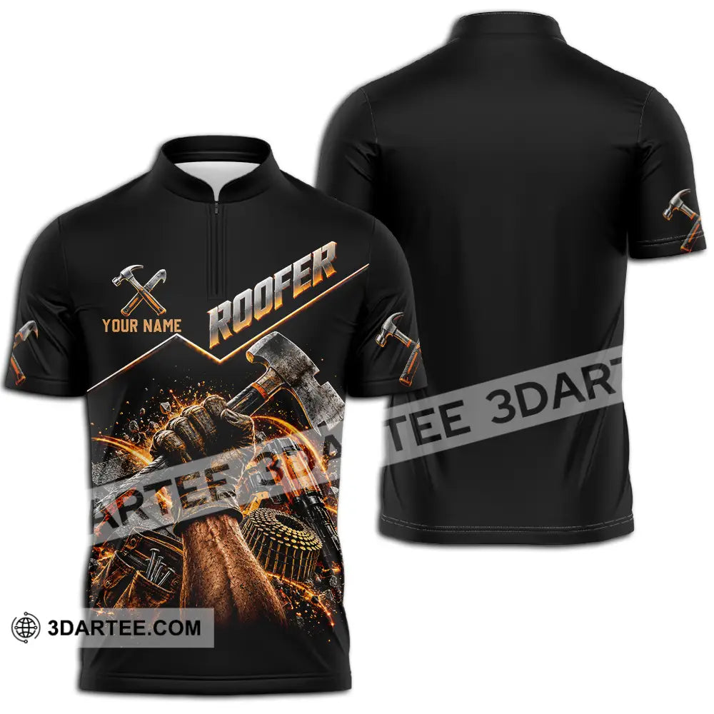 Unisex Shirt - Custom Roofer Shirt - Zipper Polo Shirt / S - T-shirt