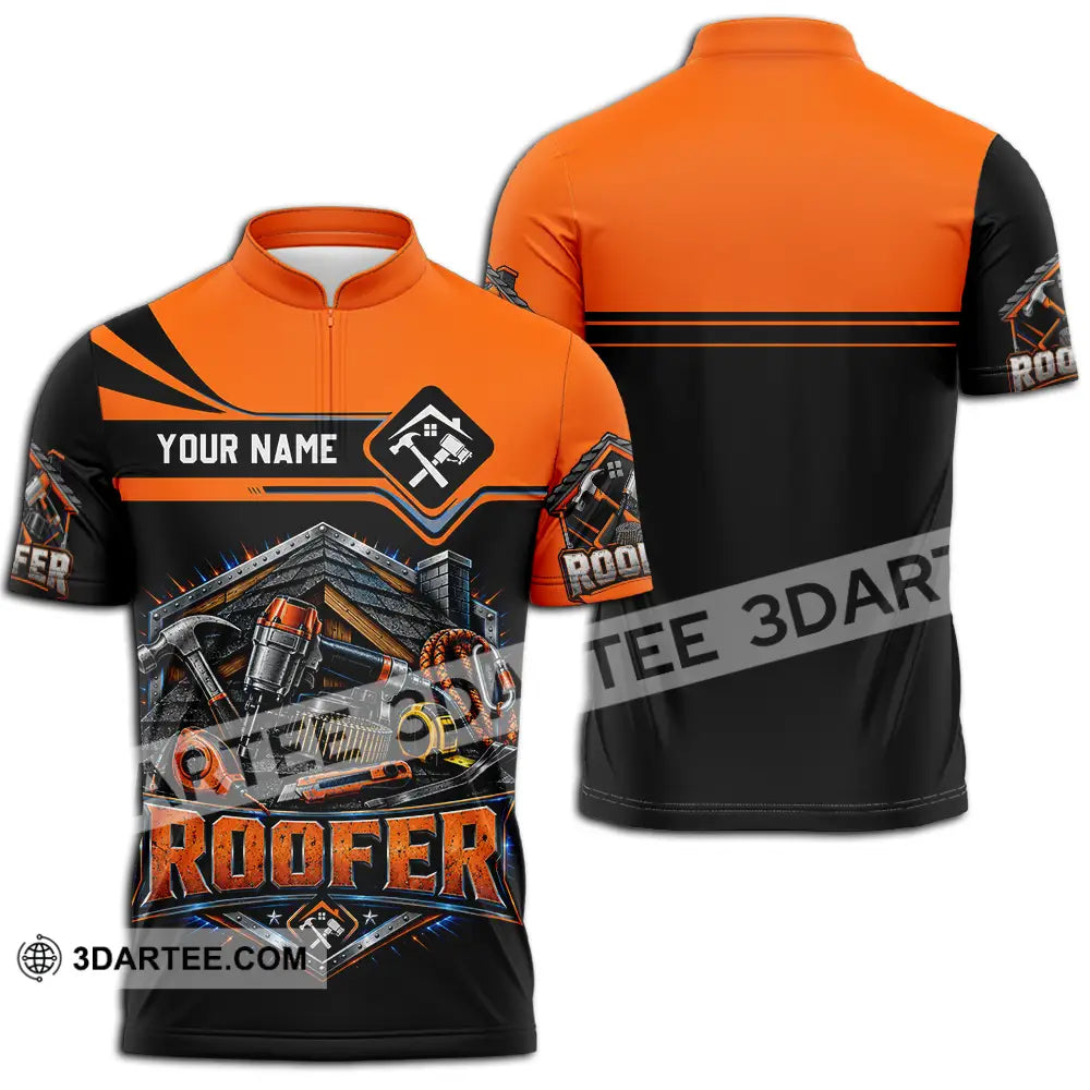 Unisex Shirt - Custom Roofer Shirt - Zipper Polo Shirt / S - T-shirt