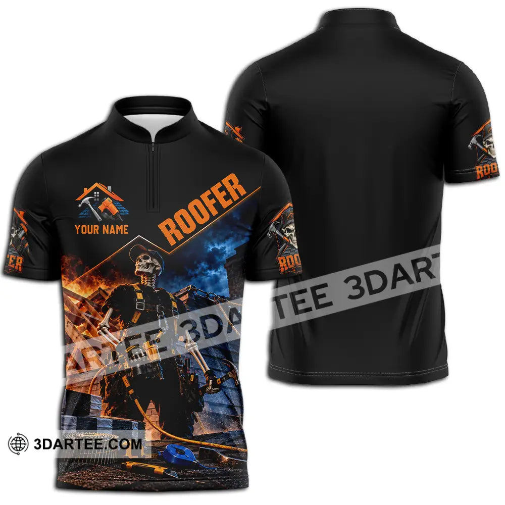 Unisex Shirt - Custom Roofer Shirt - Zipper Polo Shirt / S - T-shirt