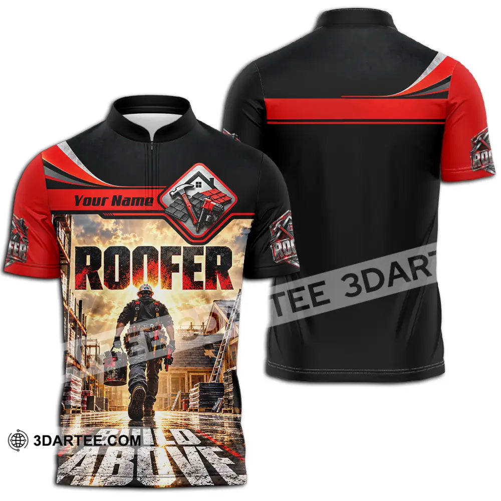 Unisex Shirt - Custom Roofer Shirt - Zipper Polo Shirt / S - T-shirt
