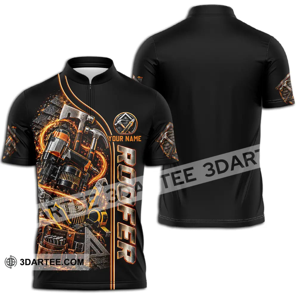 Unisex Shirt - Custom Roofer Shirt - Zipper Polo Shirt / S - T-shirt