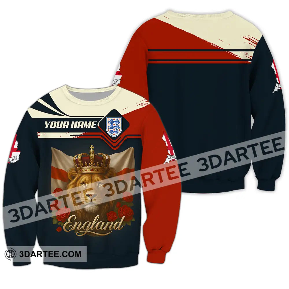 Unisex Shirt - Custom Rose And Lion England Shirt Long Sleeve / S T-shirt