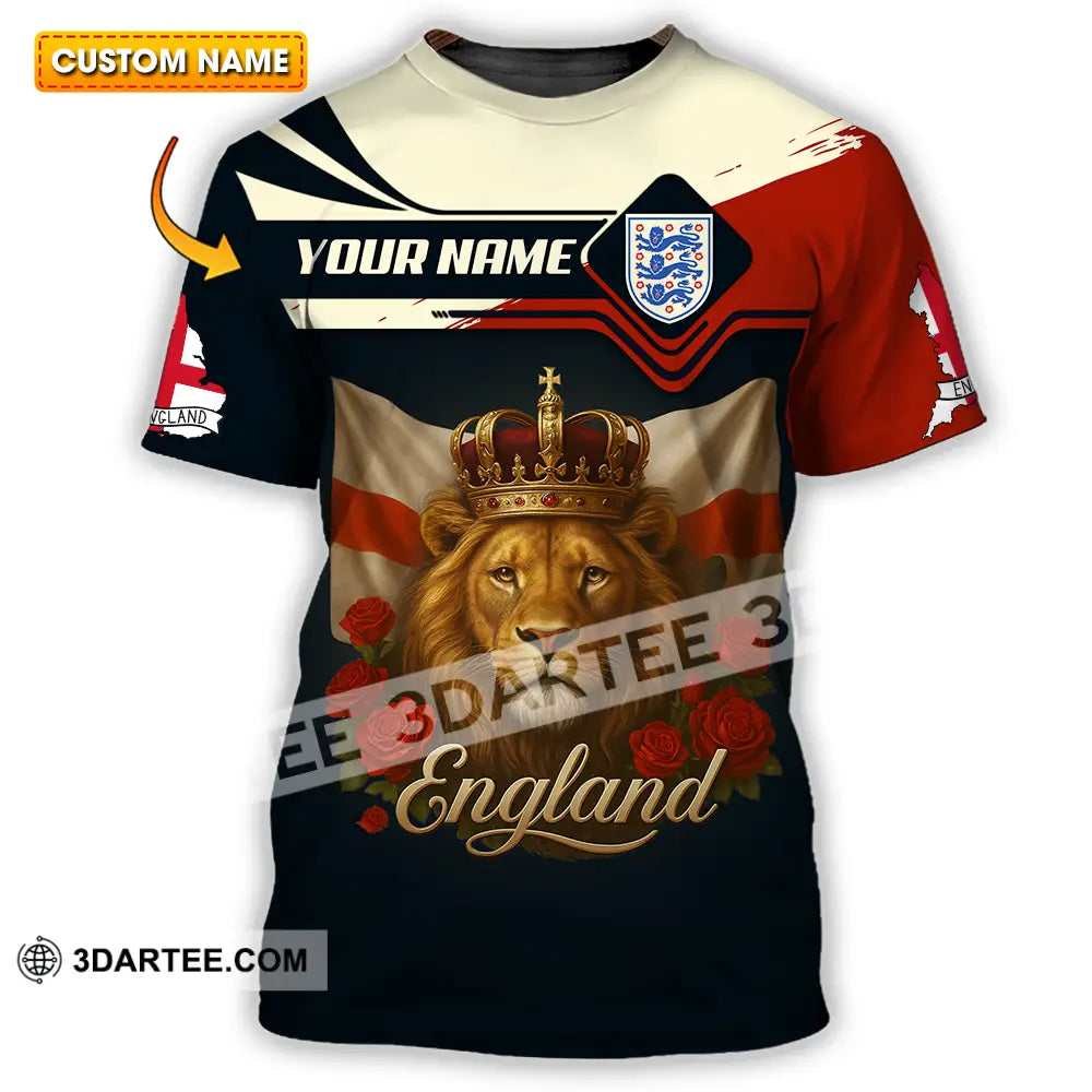 Unisex Shirt - Custom Rose And Lion England Shirt T-shirt