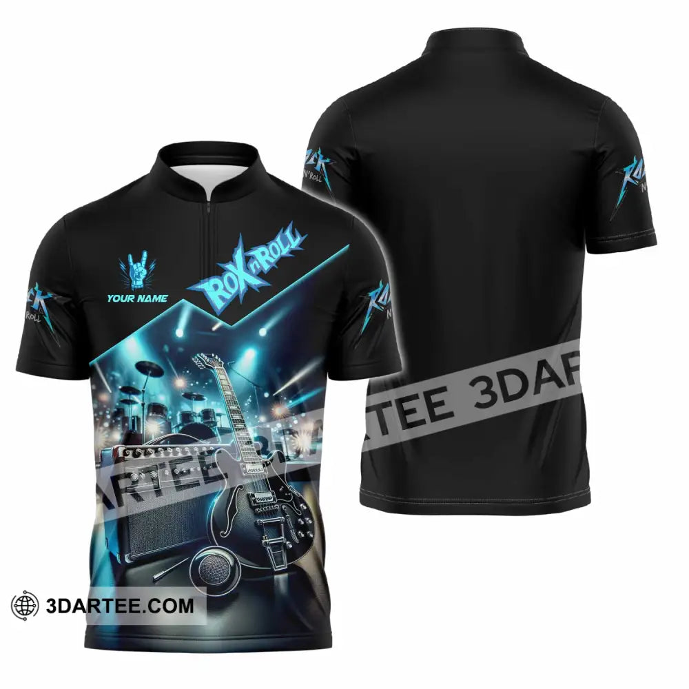 Unisex Shirt - Custom Rox N Roll 3D Shirt Zipper Polo Shirt / S T-shirt