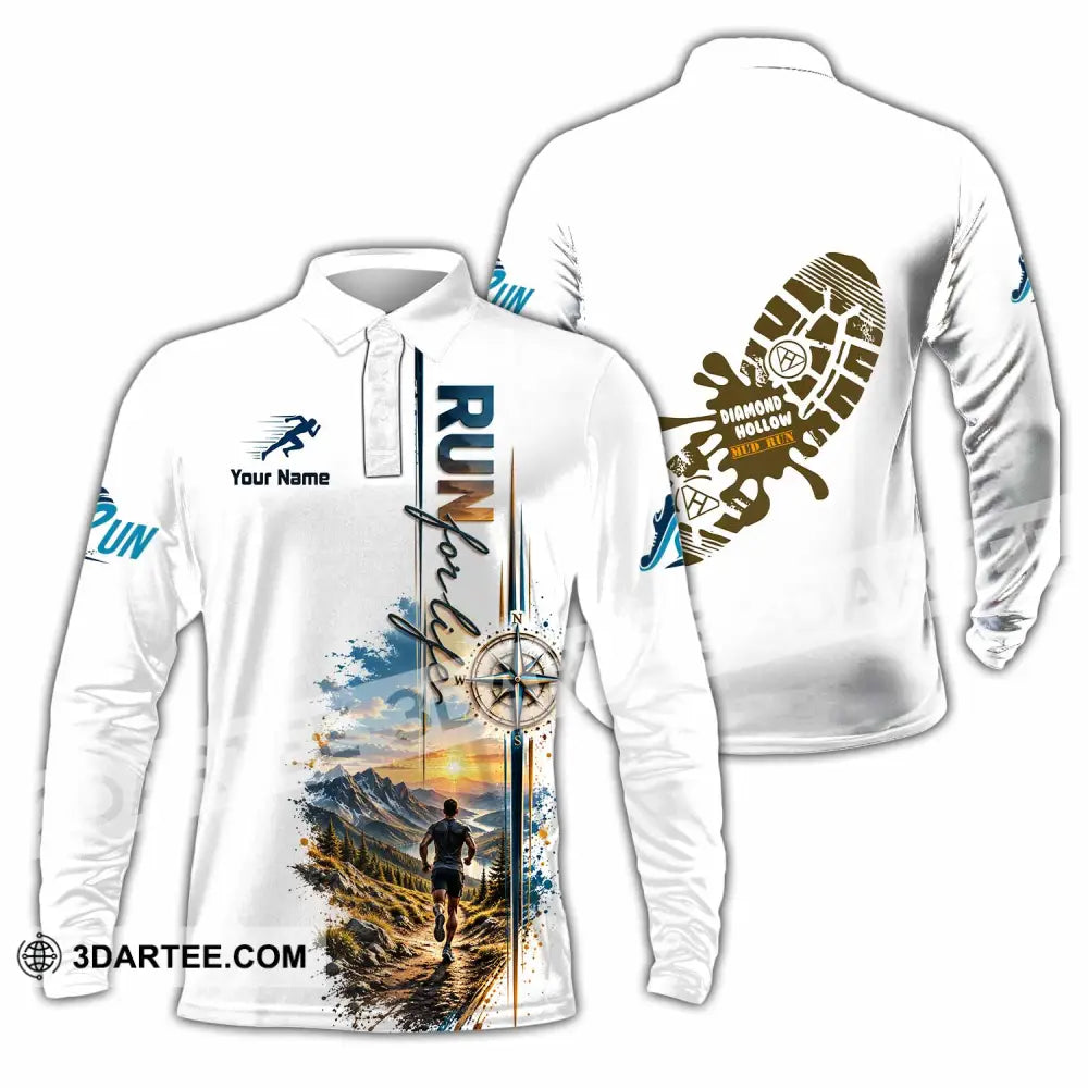 Unisex Shirt - Custom Run For Life Shirt - Long Sleeve Polo / S - T-shirt