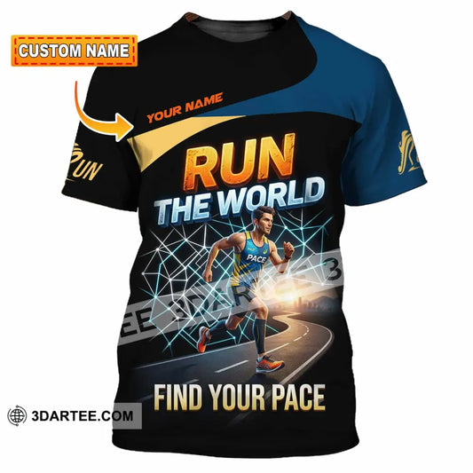 Unisex Shirt - Custom Run The World Find Your Pace Shirt - T-shirt