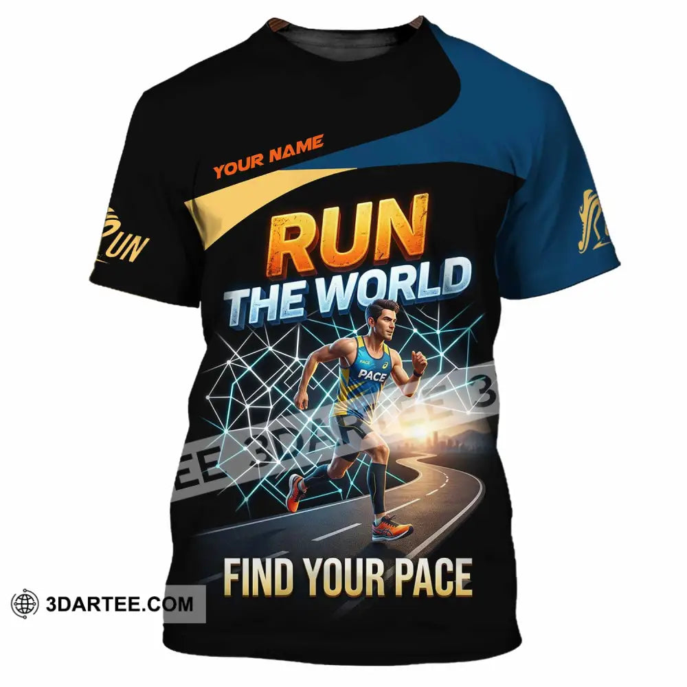 Unisex Shirt - Custom Run The World Find Your Pace Shirt - T-Shirt / S - T-shirt