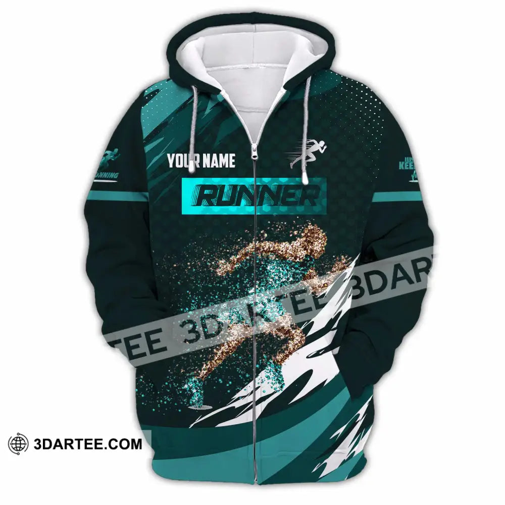 Unisex Shirt - Custom Runner 3D Shirt - Zipper Hoodie / S - T-shirt