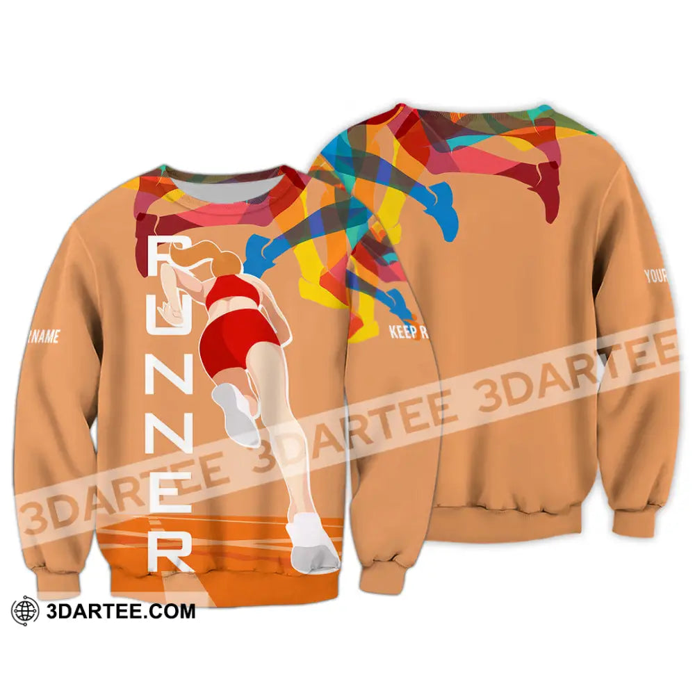 Unisex Shirt - Custom Runner Keep Running 3D Shirt Long Sleeve / S T-shirt