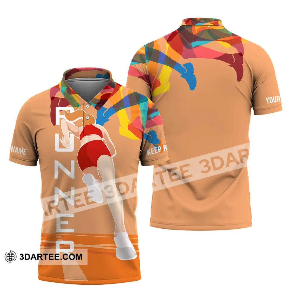 Unisex Shirt - Custom Runner Keep Running 3D Shirt Polo Shirt / S T-shirt