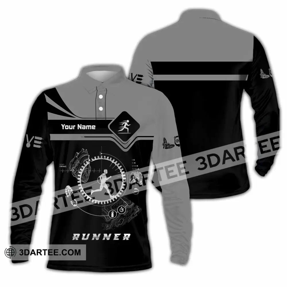 Unisex Shirt - Custom Runner Shirt - Long Sleeve Polo / S - T-shirt