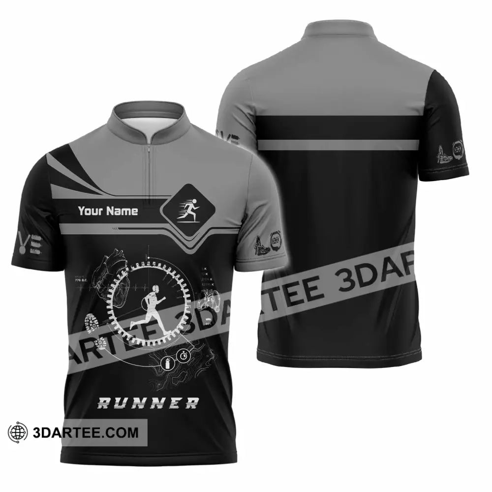 Unisex Shirt - Custom Runner Shirt - Zipper Polo Shirt / S - T-shirt