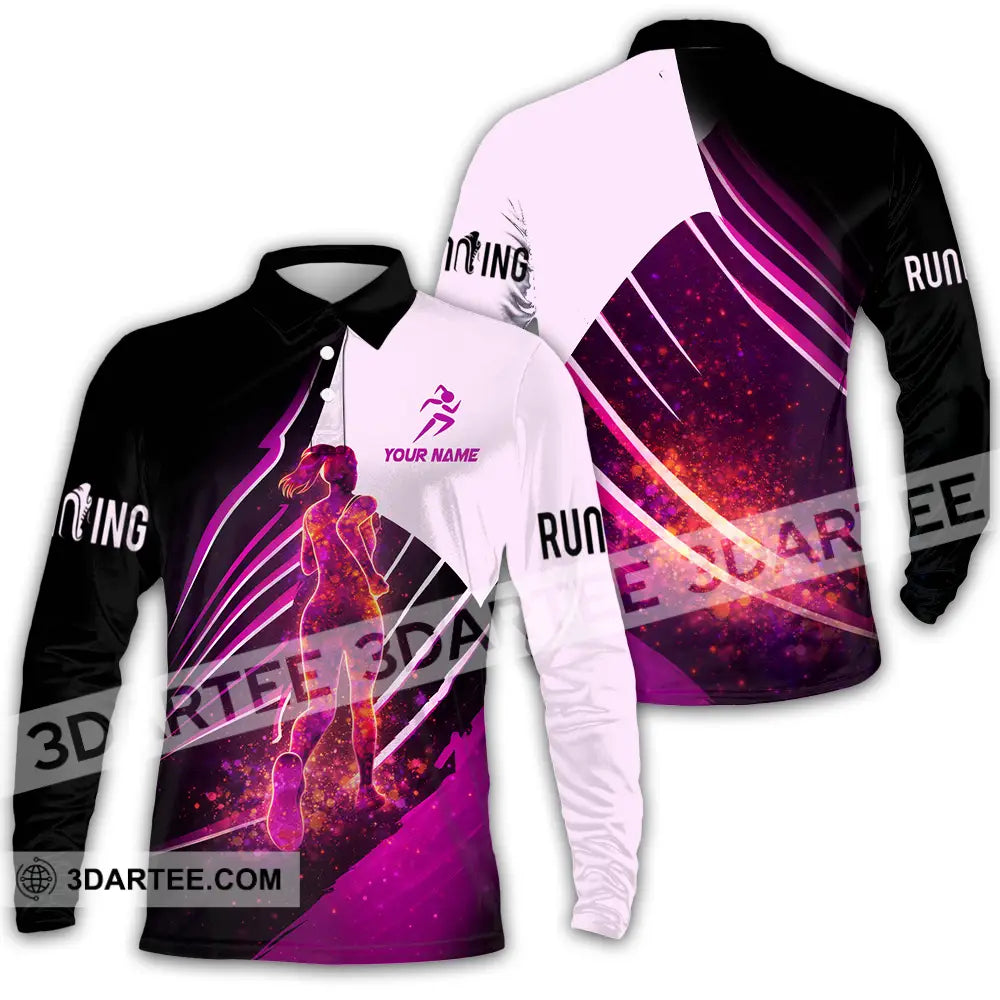 Unisex Shirt - Custom Running 3D Shirt Long Sleeve Polo / S T-shirt