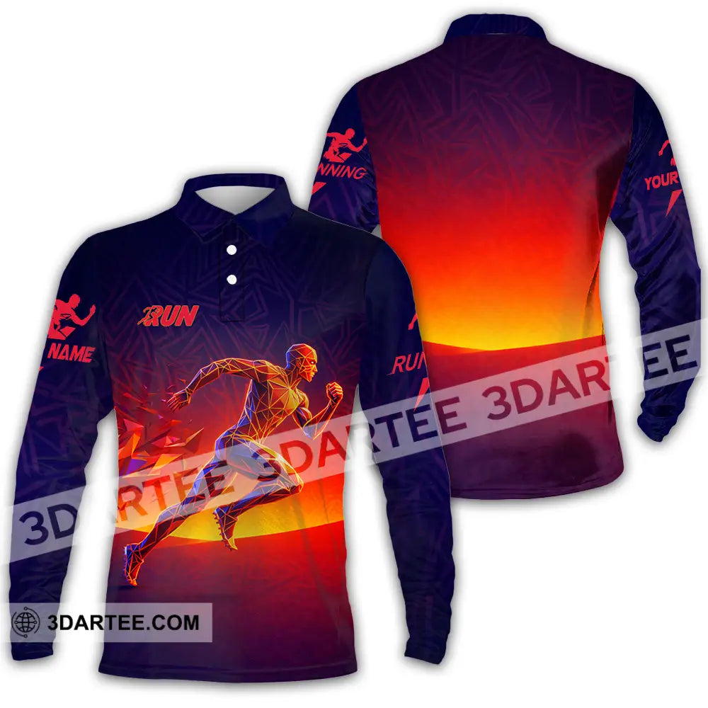 Unisex Shirt - Custom Running 3D Shirt Long Sleeve Polo / S T-shirt